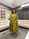 Olive Green Mull Mull Cotton Kurta Set