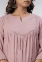 Dusty Pink Mull Mull Cotton Kurta Set