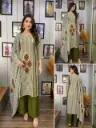 Olive Stripe Cotton Kurta Palazzo Set