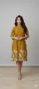 Mustard Bloom Embroidered Cotton Midi Dress