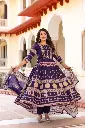 Royal Indigo Geometric Anarkali Set