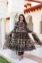 Cocoa Charm Geometric Anarkali Set