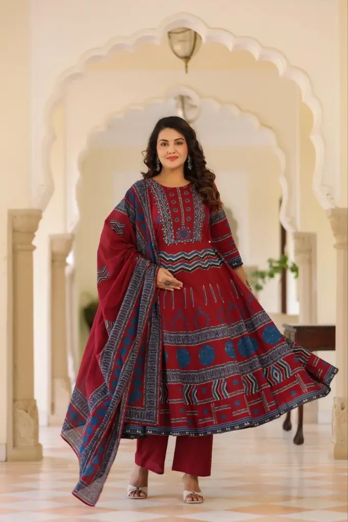 Ruby Royale Anarkali Set