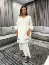 Ivory Bloom Embroidered Mull Cotton Co-ord Set