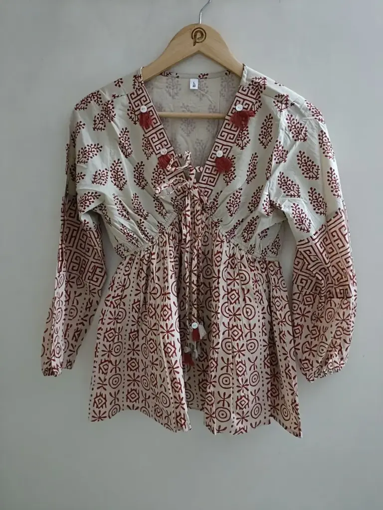 Heritage Rust Tribal Cotton Top