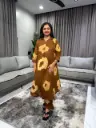 Cocoa Shibori Cotton kurta Set