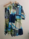Aqua Abstract Printed Kurta Set