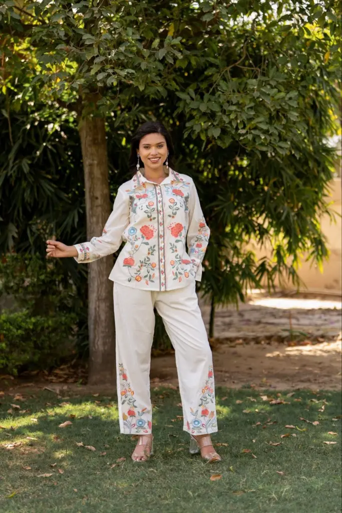 Floral Ivory Grace Cord Set