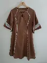 Cocoa Feather Cotton Dress
