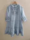 Sky Bloom Embroidered Cotton Dress