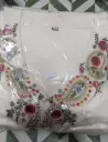 Ivory white Embroidered Mull Cotton Suit Set