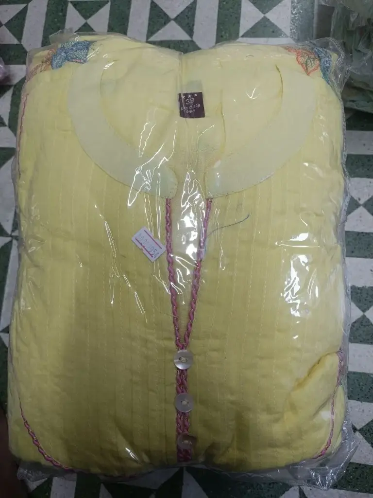Sunshine yellow Mull Cotton Embroidered Suit Set