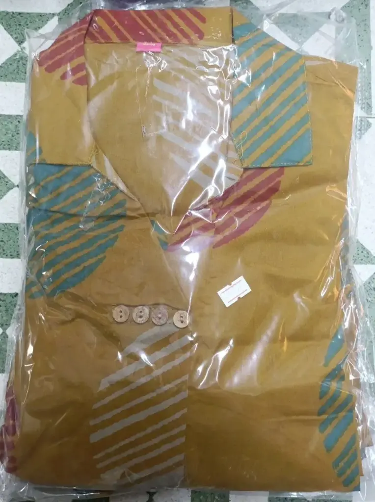 Mustard Circle Print Cotton Set