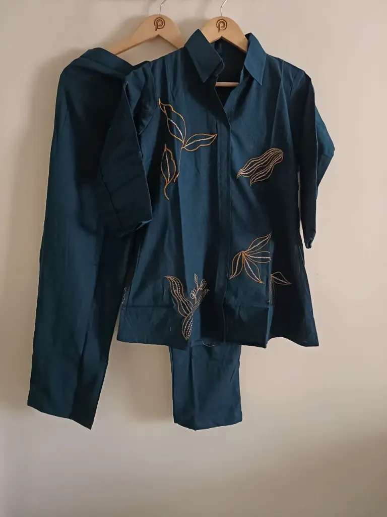 Midnight Leaf Elegance Co-ord