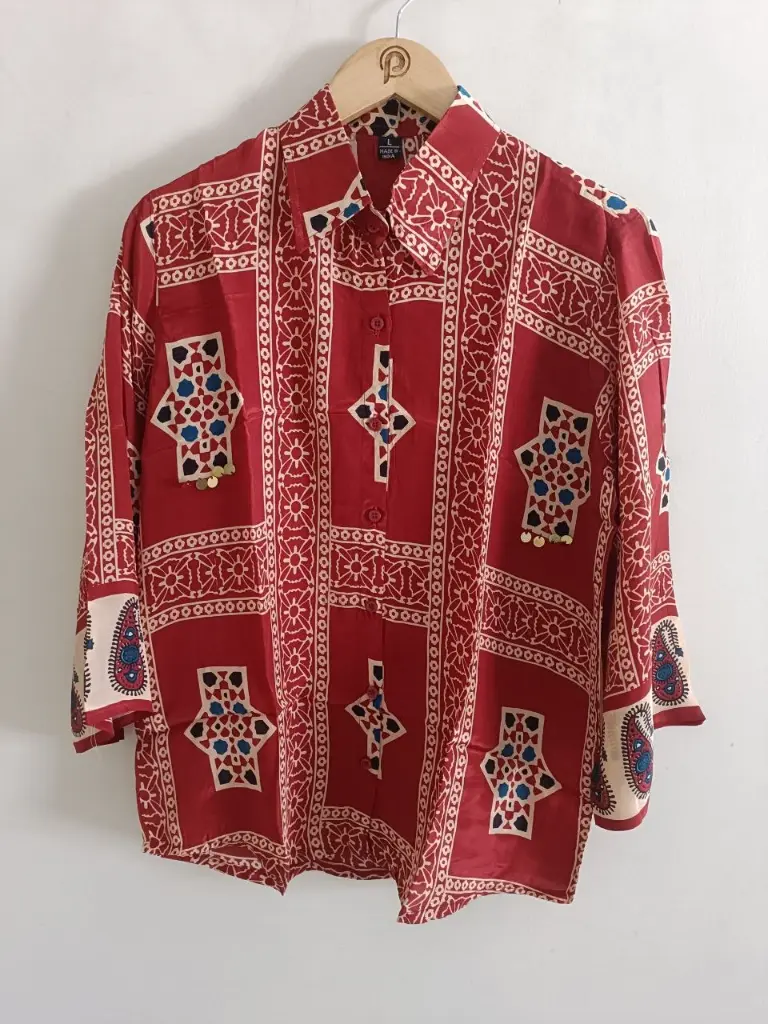 Ajrakh Charm Crepe Shirt