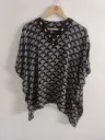 Midnight Ajrakh Leaf Mirror Kaftan Top