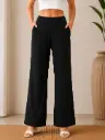 Classic Black Comfort Tensil Palazzo Pants