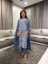 Indigo Ajrakh Cotton Suit Set