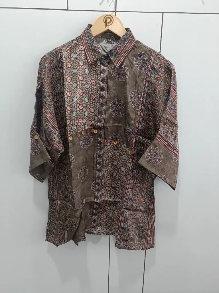 Mocha Ajrakh Fusion Shirt