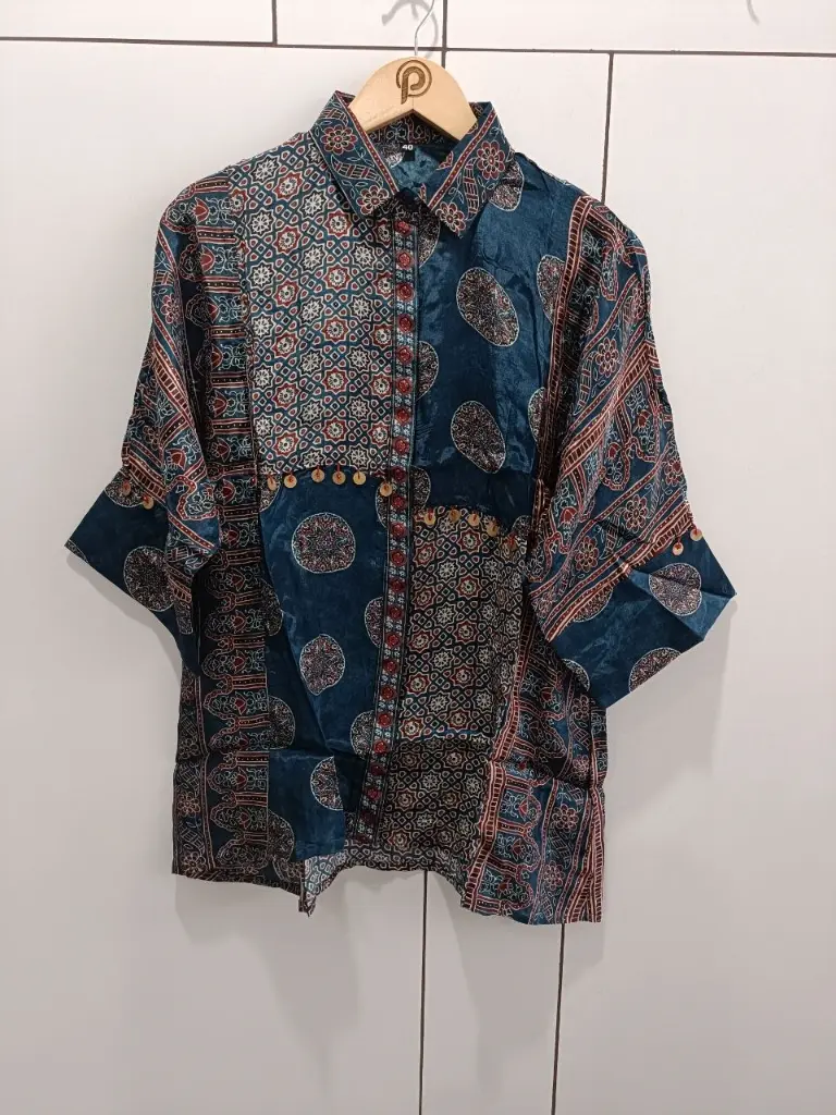 Sapphire Ajrakh Patch Shirt