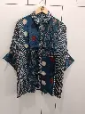 Indigo Mosaic Printed Crepe Shirt