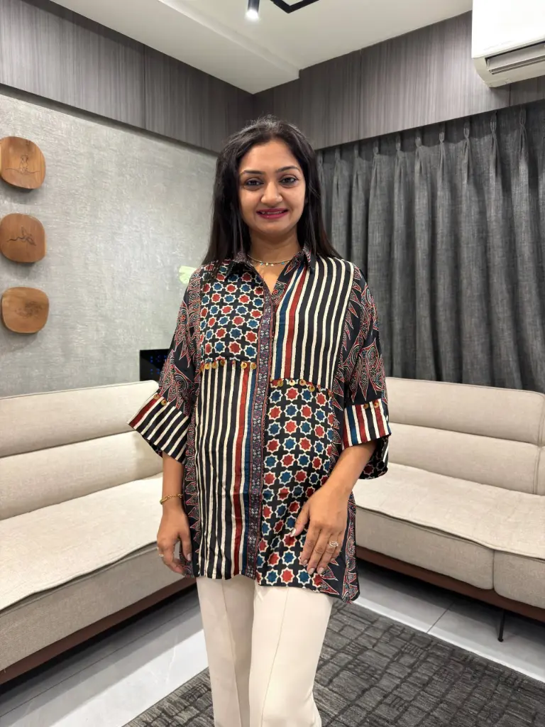 Midnight Ajrakh Fusion Shirt
