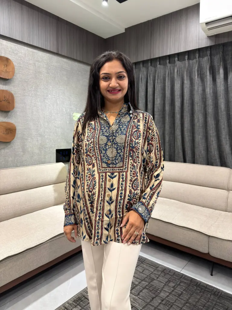 Royal Floral Crepe Shirt
