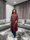 Indigo Stripe Kurta Palazzo Set