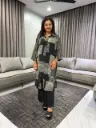 Midnight Mosaic Geometric Crepe Set