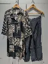 Midnight Mosaic Geometric Crepe Set