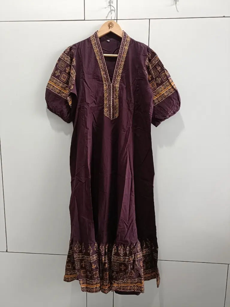 Plum Heritage Cotton Dress