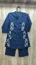 Navy Blue Abstract Embroidered Cotton Co-ord Set