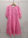 Baby Pink Cotton Tiered Dress