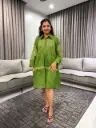 Olive Green Embroidered Cotton Tunic