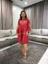 Wine Bloom Cotton Tunic