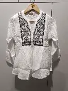 Cloud White Embroidered Peplum Top