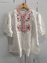 Ivory Blossom Embroidered Cotton Top