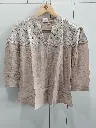 Muted Taupe Schiffli Lace Top