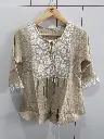 Beige Serenity Embroidered Top