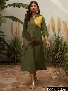 Olive Leaf Flex Cotton One Piece Dress