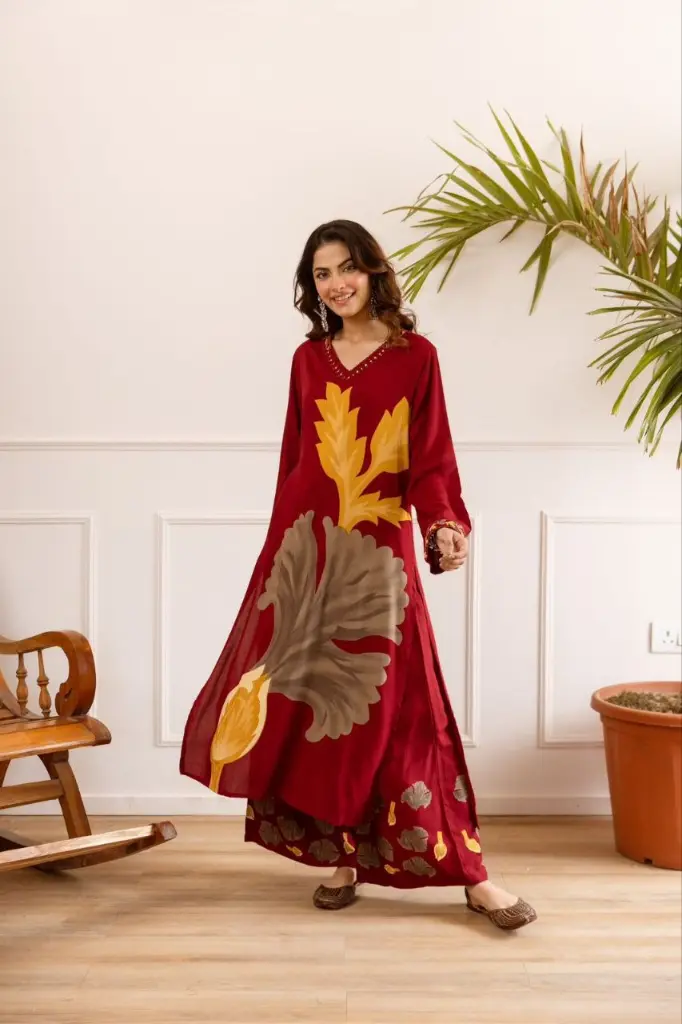Ruby Bloom German Reyon Kurta Set