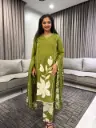 Olive Bloom Premium Cotton Suit Set