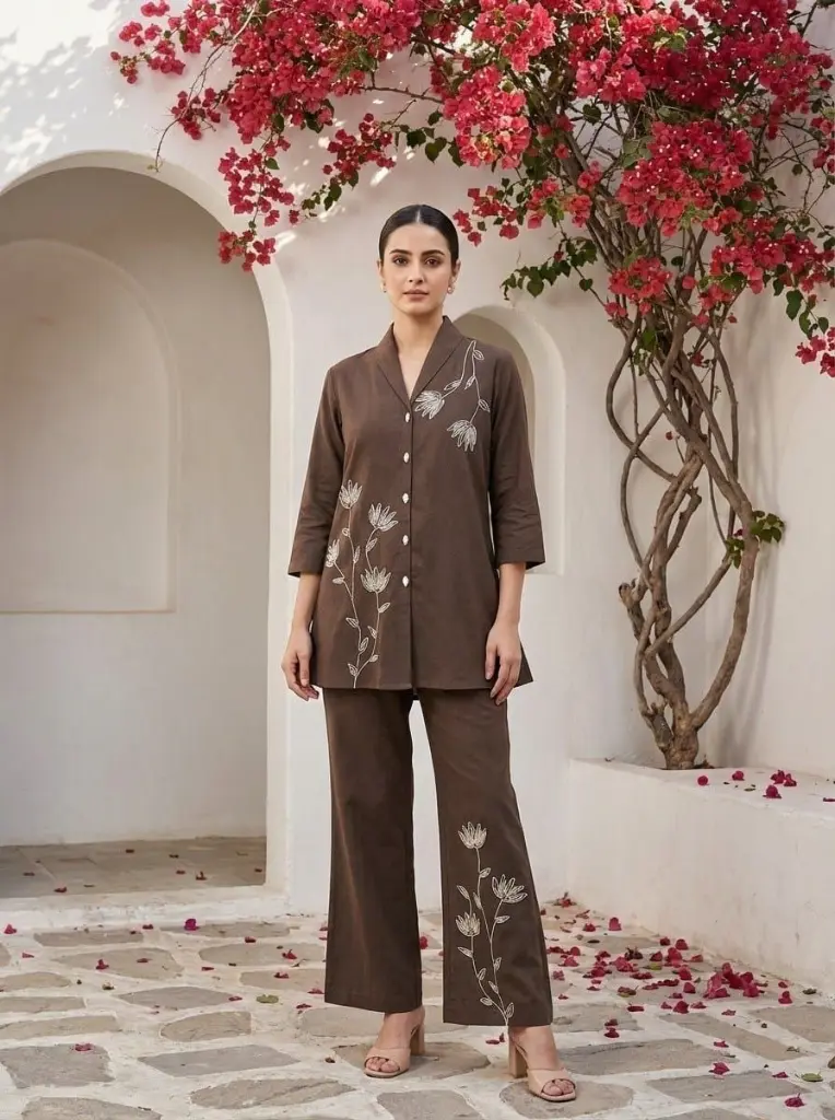 Cocoa Bloom Cotton Co-ord Set