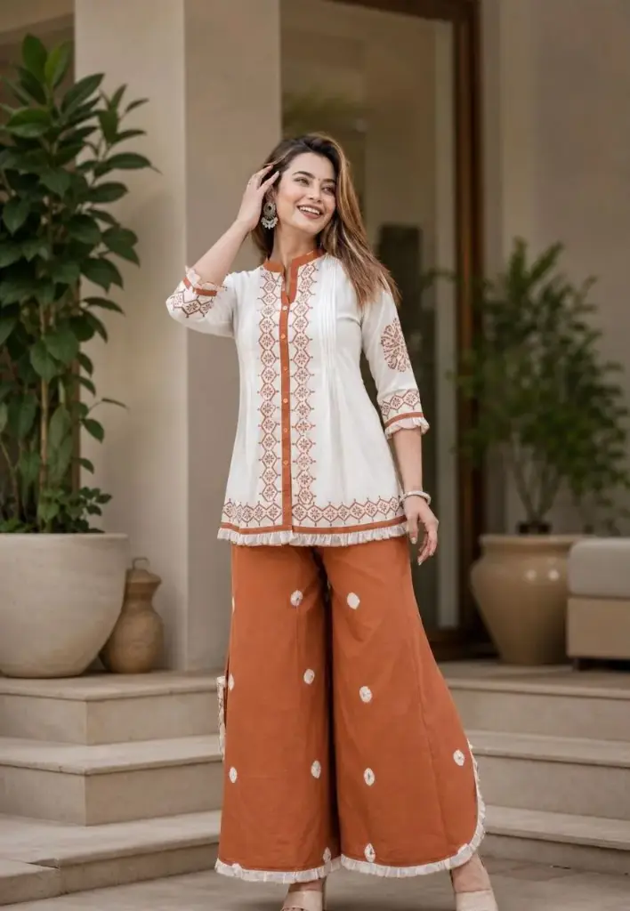 Ivory Rust Mull Cotton Co-ord Set