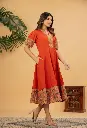 Rust Charm Cotton One Piece Dress