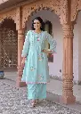 Aqua Bloom Mull Cotton Co-Ord Set