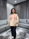 Beige Rouge Embroidered Top