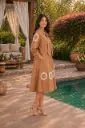 Mocha Bloom Cotton Tie Dress