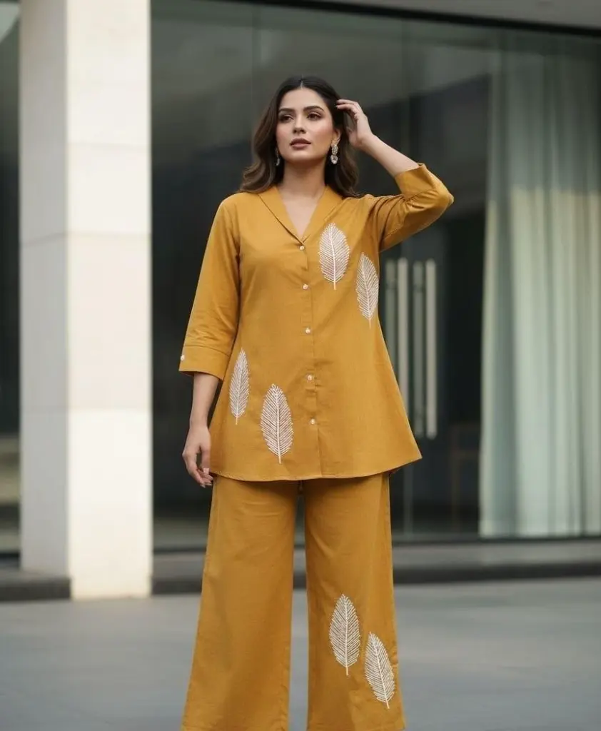 Mustard Leaf Pure Cotton Co-ord Set