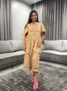 Sand Bloom Pure Cotton Midi Dress